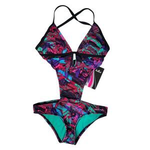 Dolfin Bellas Small Mystik Monokini Swimsuit UPF 50 Padded Criss Cross Tie Strap